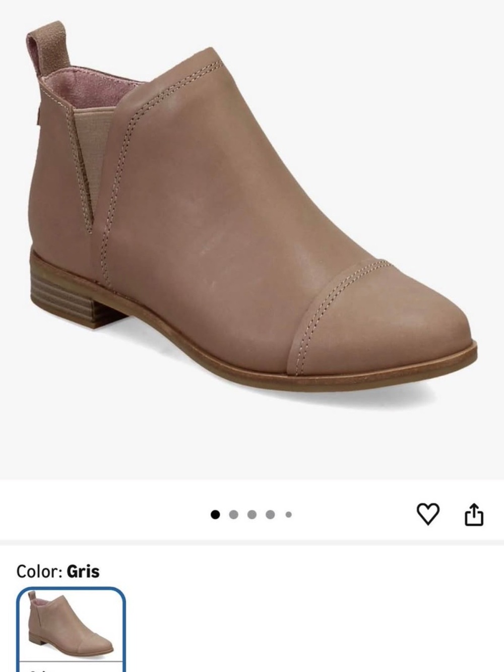 Toma Women’s 7 Ankle Booties in Taupe Gray - Low Heel Slip-On